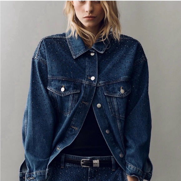 Pilcro Jackets & Blazers - NWT Anthropologie Pilcro Weston Rhinestone Denim Boyfriend Jacket- Small country